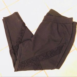 Women’s Size 22-24 Black Leggings with Lace